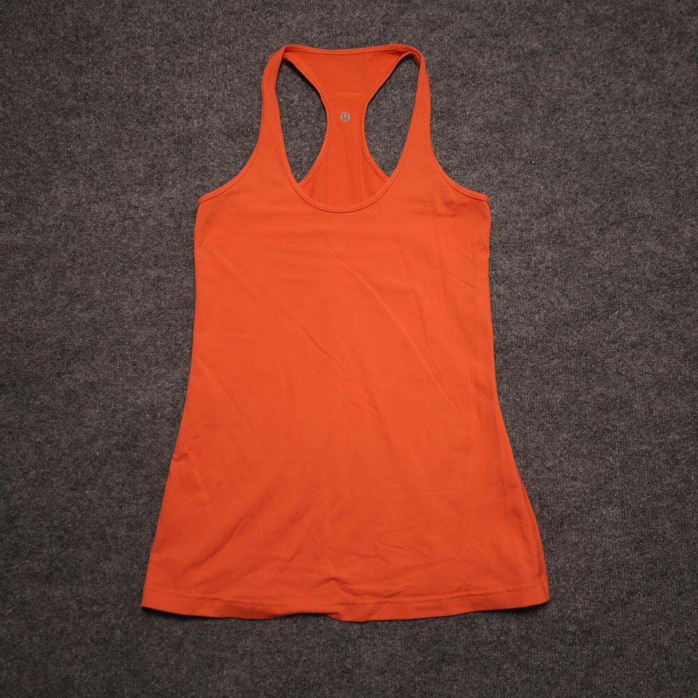 Lululemon Tank Top Womens Medium Orange Racerback Athletic Yoga Running Workout